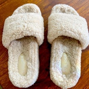 J/Slides stacked fleece slipper shoe - 10